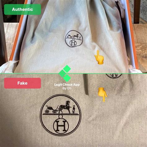 hermes dust bag real vs fake